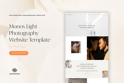 Photography Website Template - Light photography squarespace template web template website template