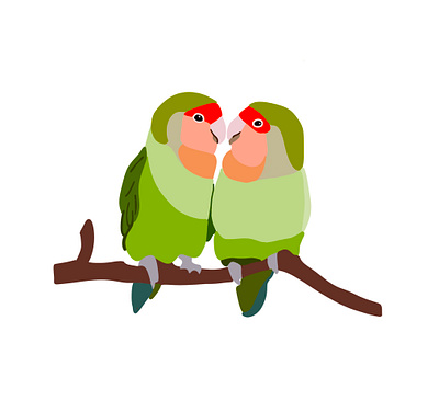 love birds in love illustration