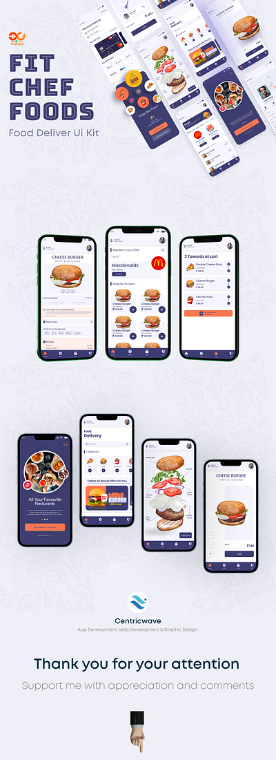 FIT CHEF FOOD 3d animation app app design food graphic design menu mobile design orders restaurant