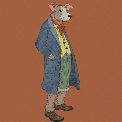 Mr. Barkley character dog illustration