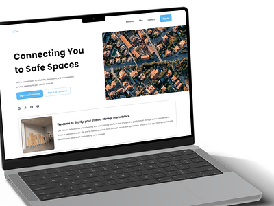 Stority - Storage Marketplace branding clean design minimalist modern package storage ui web design website