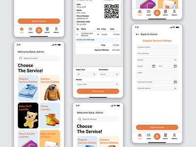 POS Laundry Service Mobile Apps app dashboard interface ios laundry laundry pos laundry service minimalistic mobile mobile app pos product design qr code responsive service pos tracking ui ux web dashboard website dashboard