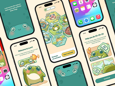 iOS Eye Rest App Design: Lumi app design app illustration graphic design health application ios ui ux