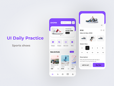 Sports shoes App branding ui