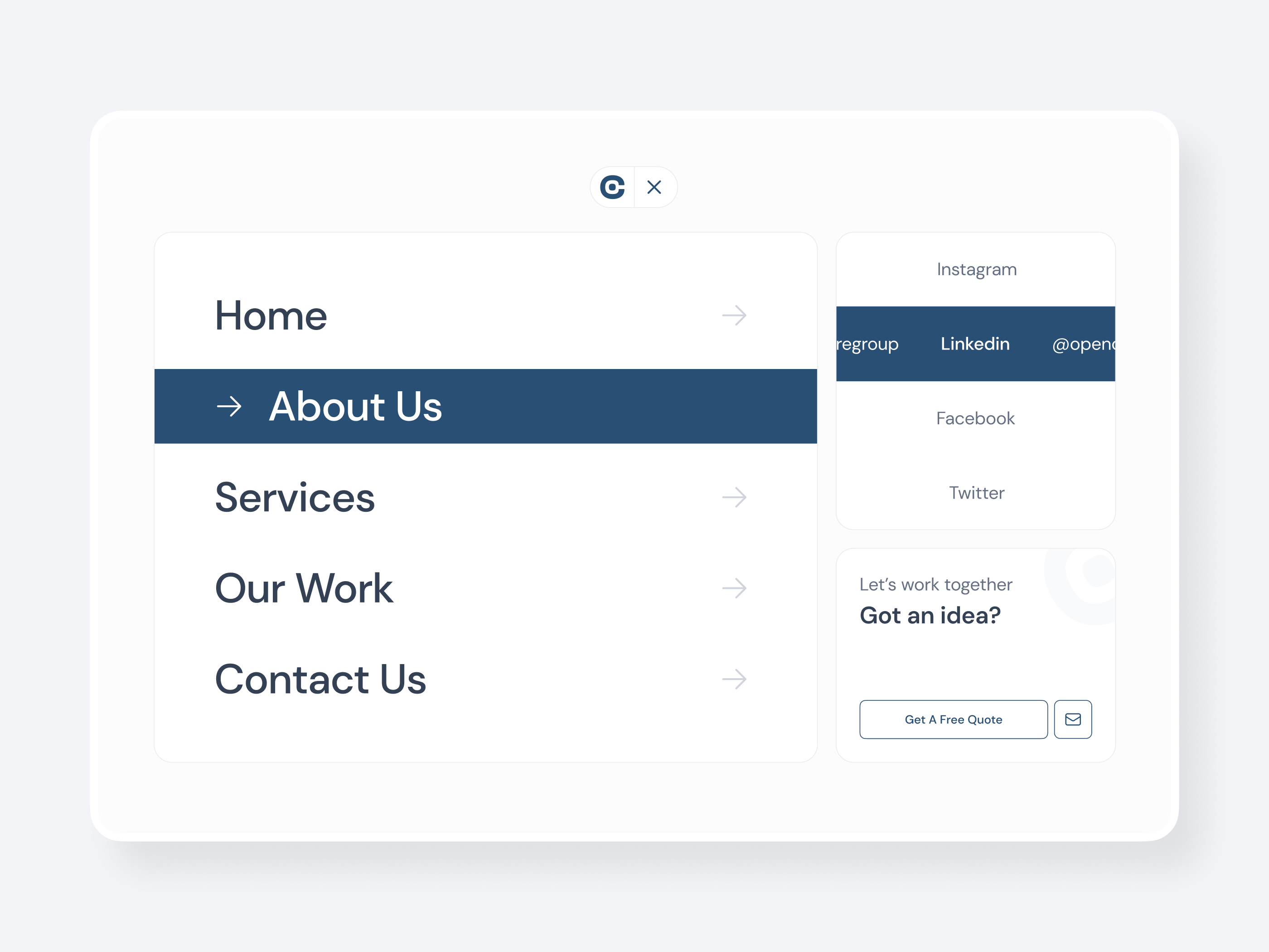 OpenCore Webiste Menu Page UI UX Design agency landing page agency landing page design agency menu page design agency website clean design landing page menu menu bar menu card menu design menu page design minimal design ui ui design web design website design website menu