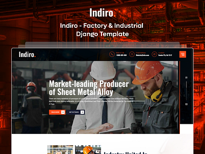 Indiro - Factory and Industry Bootstrap Django Template animation branding creative design django template graphic design illustration logo motion graphics product design social media marketing template ui uiux user experience user interface web design web development website