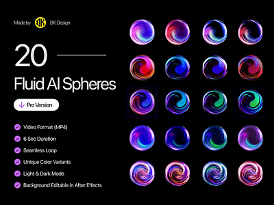 Fluid AI Spheres ai ai spheres animation artificial intelligence circle dark design fluid inspiration magical marbles motion graphics multicolor orb presentation ring round sphere ui web