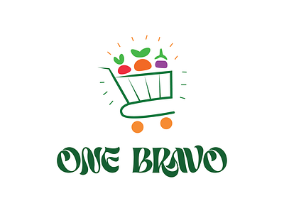 Logo for One Bravo (Vegetable shop)! adobe branding farmtotable freelancing freshveggies graphic design graphicdesigner graphics healthyeating illustrator logo onebravofresh photoshop socialmedia