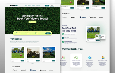 Turf Booking Website branding graphic design ui