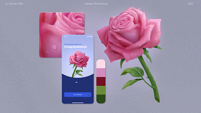 Mobile in-Game Gifts. Rose 2d art assets design digital art flower graphic design illustration object props rose ui website design