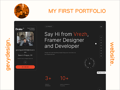 My First Portfolio design framer seo uiux web developer webdesign website