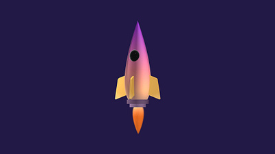 Rocket 3d cute render rocket spline