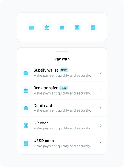 Payment Method Bottom Sheet bottom sheet design fintech illustration logo ui ux