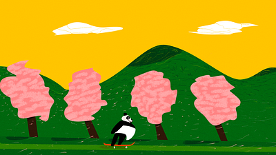 Panda has always dweller at heart..... graphic design graphics illustration illustrations joyful panda skating vector