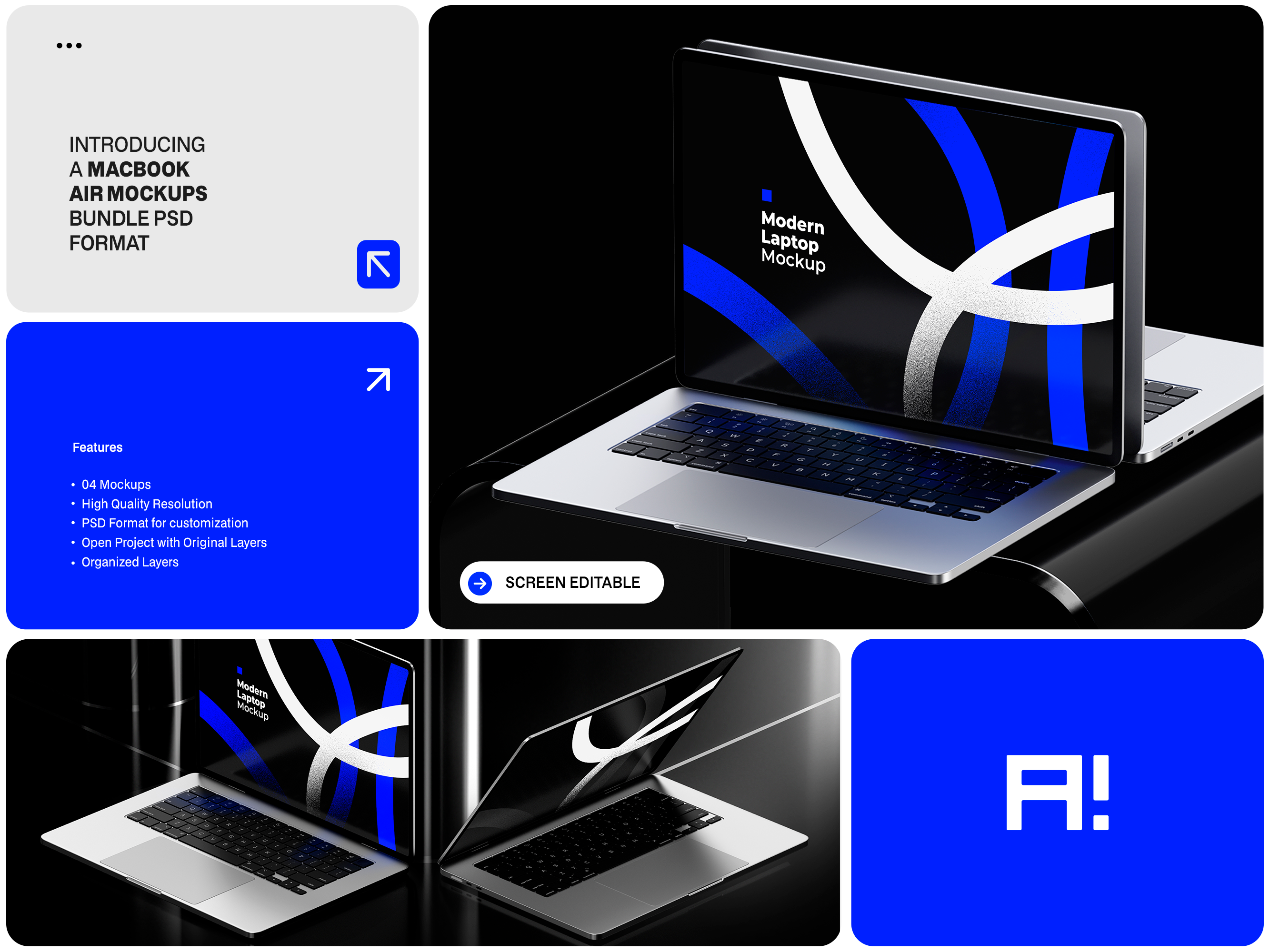 Macbook Air Mockups Bundle 3d apple apple mockup assets brand brand mockup branding download laptop laptop mockup macbook macbook mockup mockup psd screen mockup ui