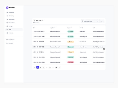 NexaraOS's Logs 💾 design form logs ui ux web design website