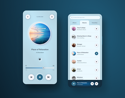 Music Player app design graphic design illustration typography ui ux