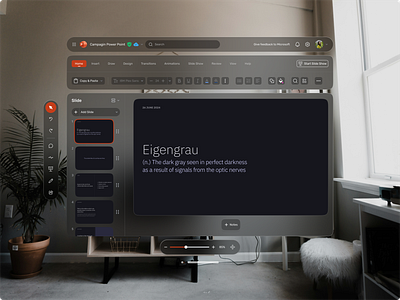 Powerpoint UI Redesign appledesign applevisionpro design figma framer microsoft microsoft365 microsoftpowerpoint powerpoint presentation slides techdesign ui ui ux ui design uidesign uiux uiuxdesign userexperience website