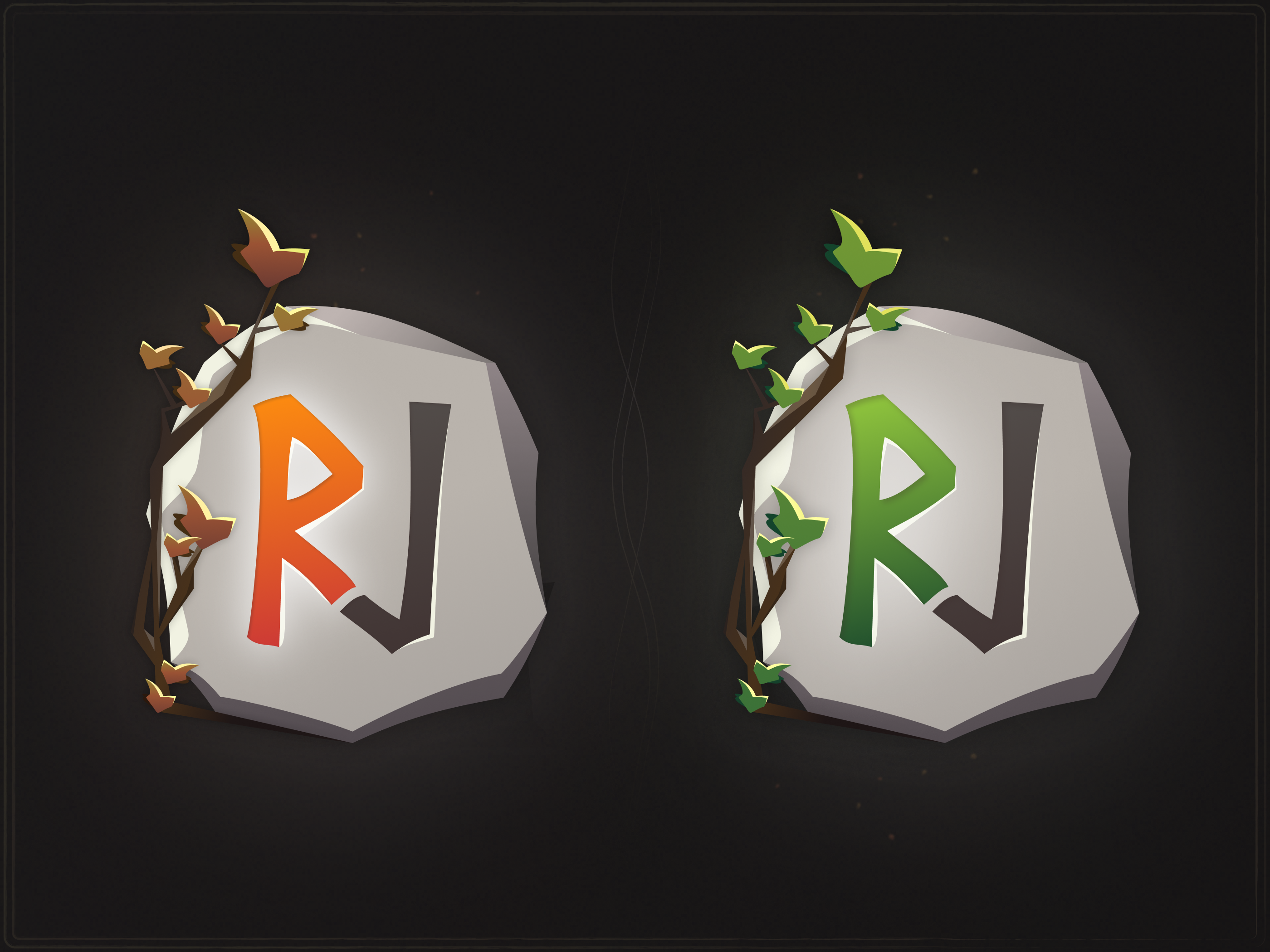 moss and ember - illustration logo autumn branding design emblem forest graphic design illustration logo spring stone vector