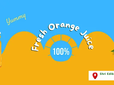 FRESH ORANGE JUICE BANNER DEISGN 3d animation branding design graphic design illustration logo motion graphics ui vector