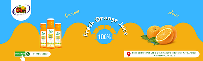 FRESH ORANGE JUICE BANNER DEISGN 3d animation branding design graphic design illustration logo motion graphics ui vector