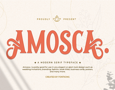 Amosca - Modern Serif Font branding design film font handwritten italic logotype poster script typeface