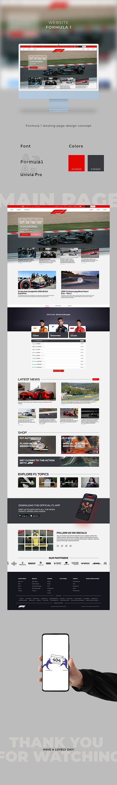 Formula 1 f1 figma landing page ui ui design uiux user experience ux web design website design