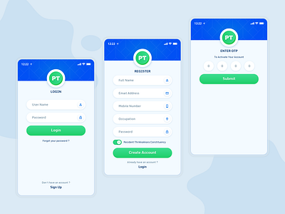 Mobile Login UI design login register signup ui