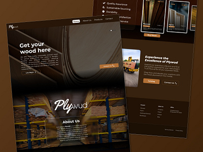 Plywud - Landing Page carpenter graphic design plywood tree ui wood