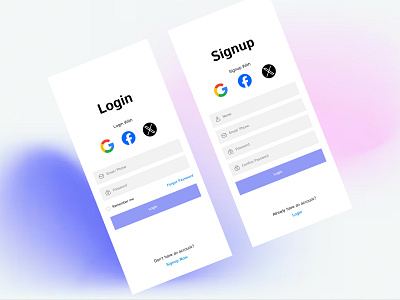 #DailyUI - Signup & Login gradient login signup