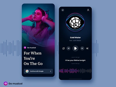 Go Musical - Music App Design app branding design figma figmadesign gomusical graphic design illustration login page logo mobile application musicapp playstation ui ux waveform