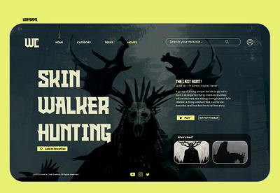 Halloween special 2024(Skin Walker) Horror movie landing page branding design graphic design illustration ui ux