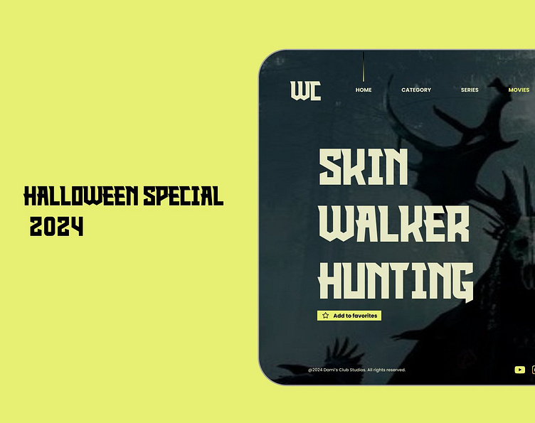 Halloween special 2024(Skin Walker) Horror movie landing page by Hassan