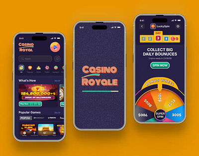 Casino Royale - Mobile app concept (IOS) betting branding design gambling graphic design logo poker product design spin ui ux wheel