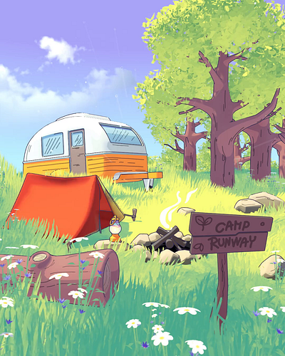 Forest Camp 3d blender diorama forest ghibli illustration render stylized summer