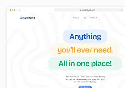 Warehouse Hero Section design ecommerce ui ui design ux ux design