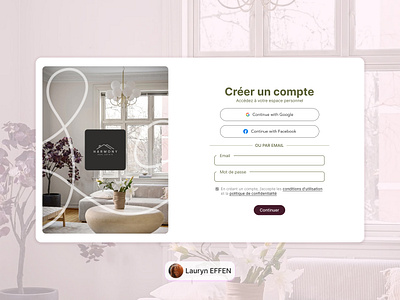 Création de compte personnel ui webdesign