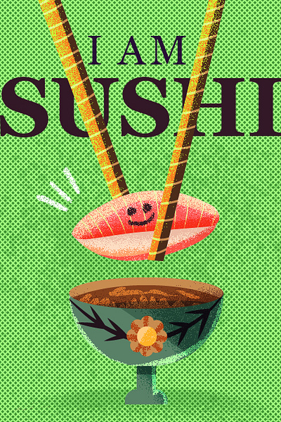 Sushi Book Cover Illustration (Personal Project) animation art branding design dribbleart artwork graphic design illustration inspiration logo ui
