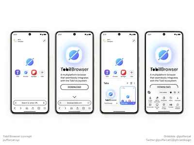 Tobil Browser concept android design gradient graphic design sketch ui