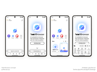 Tobil Browser concept android design gradient graphic design sketch ui