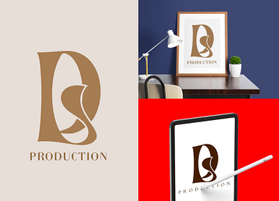 DL Production monogram & text type logo design branding design graphic design illustration logo logo design typography vector