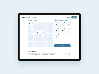 Mathup concept redesign app concept design design game landing page minimal mobile game puzzles redesign sudoku ui ux website