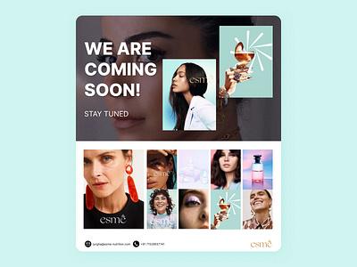 ESME - Skin Care and Cosmetics Company Landing Page beauty product cosmetics design ecommerce elegant face care facial fashion landing page makeup skin care ui ux web design website design