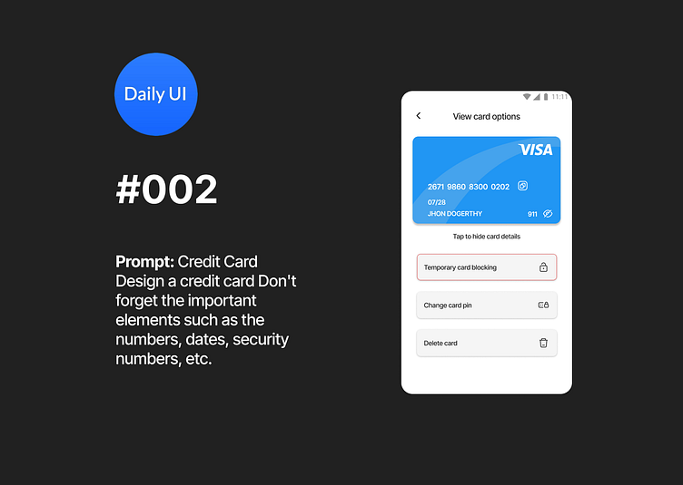 Credit card design by Francisco Estévez on Dribbble