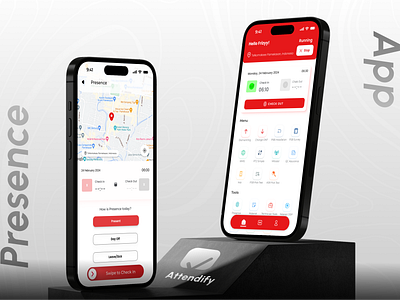 Attendify - Presence Mobile App absensi absensi app aplikasi kehadiran app attend attend app design graphic design mobile presence presence app ui ux