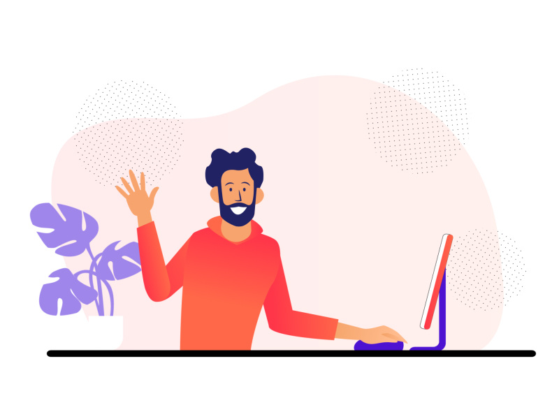 Hello Everyone! 2d animation adobe after effects animation character computer design greetings hand hello illustration illustrator infographicsc motion design motion graphics table ui wave