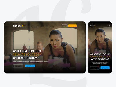 Fitnext Responsive Landing Page Design branding design figma graphic design landing page responsive ui ui design ux ux design web web design