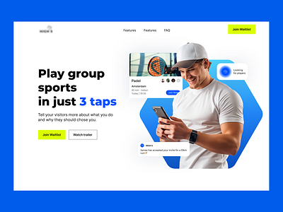 Hero Block blue design hero hero block illustration landing landing page man ui uiux website