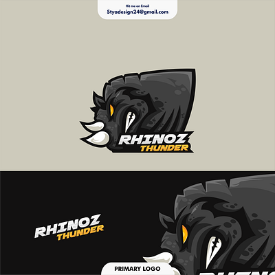 RHINOZ THUNDER LOGO animation branding design esports esportslogo gaming gaminglogo graphic design illustration logo mascot mascotlogo typography vector