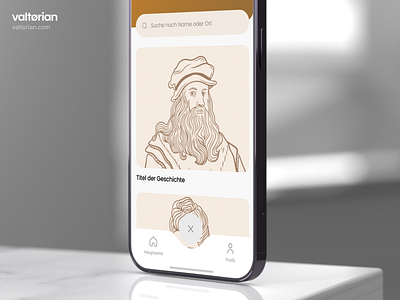 Mobile app - biographies and face fitting of historical figures app development face face swipe historical figures history mobile mobile app no code no code development nocode ui ui desing uidesign web design web development